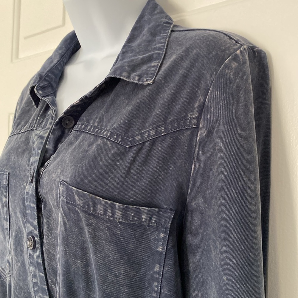 Young Fabulous and Broke CARLING RuchedJean Dress Acid Washed M - Picture 4 of 11